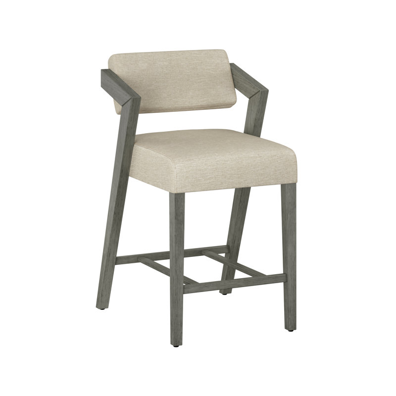 Kynlee Upholstered Counter Stool, Aged Gray, Counter Stool (26" Seat Height)