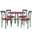 Ensemble de salle à manger à quatre pieds Kasandra pour 4 personnes, ensemble de table de salle à manger 5 pièces pour 4 personnes, table de cuisine ronde et 4 chaises de salle à manger en métal avec sièges en similicuir-1050345660