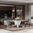6-Light Sloped Ceiling Linear Pendant Chandelier with 4 Adjustable Rods, Globe Seeded Glass