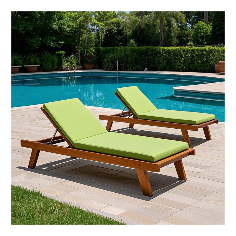 Set Outdoor Lounge Chair Cushion Replacement Patio Funiture Seat Cushion Chaise Lounge Cushion-, Green