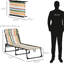 Chaise de plage relaxante - chaise pliante, 4 sièges inclinables, siège respirant en filet et élastiqué, coussin, siège inclinable extérieur jaune, pour bord de piscine