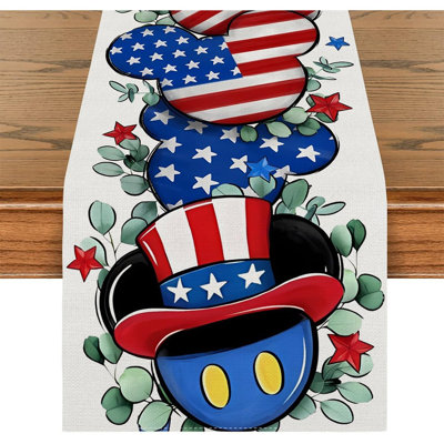 Memorial Day Table Runner 4th Of July Table Cover Thank You Veterans Farmhouse Patriotic Flower Decor Memorial Day Decorations And Supplies For Home Party