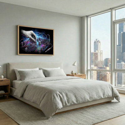 Electronic Music Canvas Wall Art Oil Painting Print Set Of 1