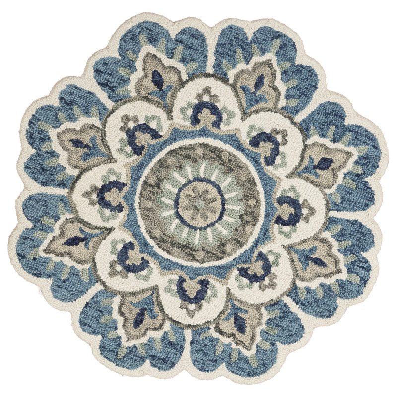Aisosa Hand Tufted Wool Indoor Rug, Novelty 4' x 4'