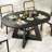 43.3in-59in Extendable Dining Table For 4-6, Round Kitchen Dining Room Table With Removable Leaves, Cross Base And Storage Shelf-2010458290
