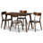 Chartez 5-Pc Dining Set in Light Grey Fabric and Walnut Finish, 31.5'' H X 19.3'' W X 20.1'' D-1140231542