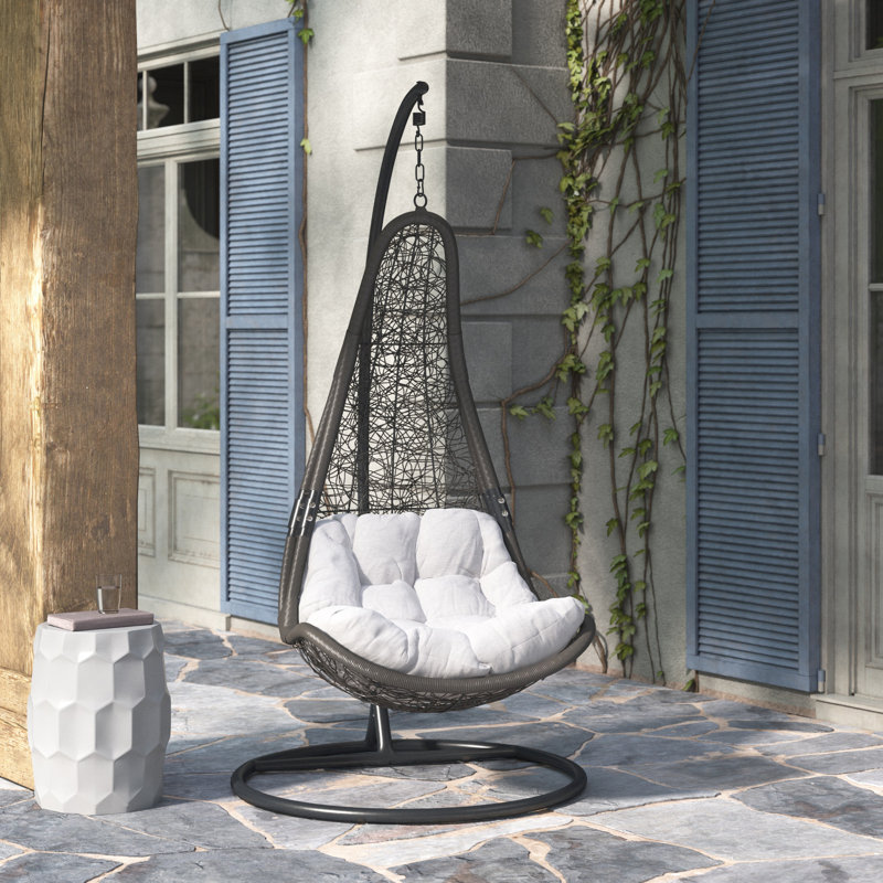 Rattan Outdoor Encase Swing Chair With Stand Modway Encase Swing