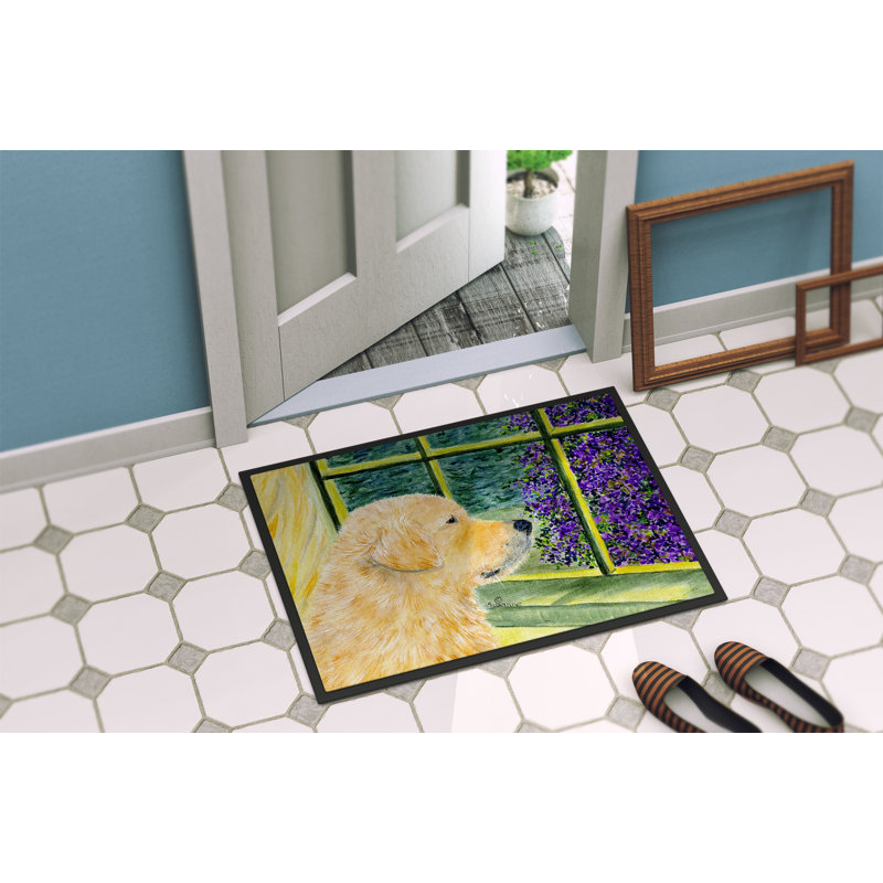 Tapis d'entrée antidérapant Stonegate Golden Retriever, Rectangle 2 pi x 3 pi