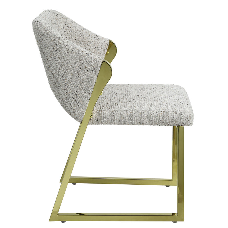 Ensemble de 2 chaises d'appoint en sherpa et miroir à finition dorée Teddy