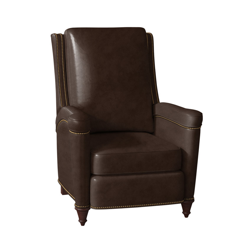 Mayes Recliner, Aspen Lenado Brown Genuine Leather, Mahogany, French Natural