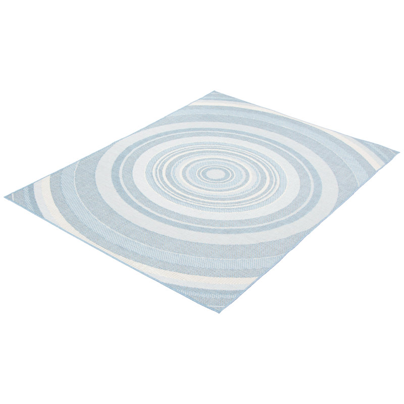 Tapis bleu / bleu intérieur / extérieur Zeppelin, Rectangle 6 pi 7 po x 9 pi 6 po