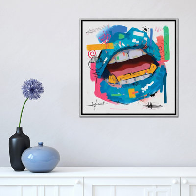 Lips Open Blue by Nuwarhol  Painting Print