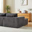 Chaise longue modulaire surdimensionnée de 87 po avec lit inclinable, sans assemblage, velours côtelé gris, méridienne confortable pour le salon, canapé-lit-121096852