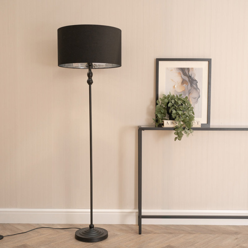 Darthea 151cm Traditional Floor Lamp, Yes, Matte, Black