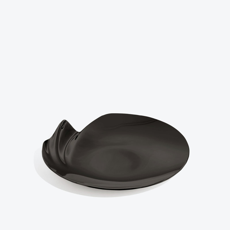 Serenity Platter, Medium, Rose Gold, Black Polished Stainless Steel