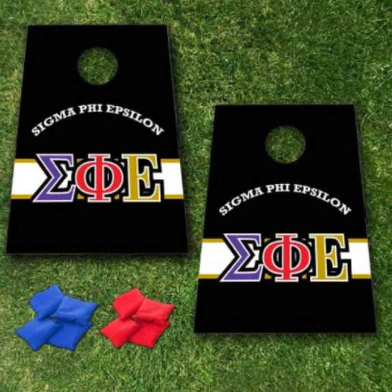 VictoryStore.com Solid Wood Cornhole Set, Sigma Phi Epsilon