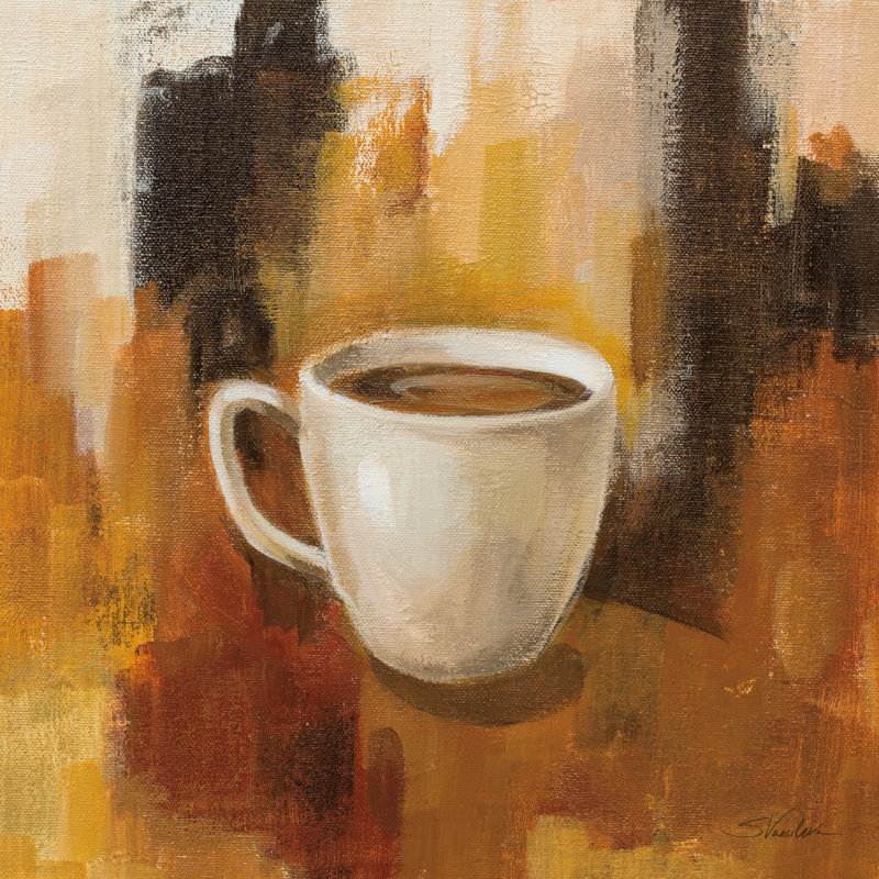 «Tiffiani Abstract Coffee II on Canvas» par Silvia Vassileva, reproduction, H 12 po x l 12 po