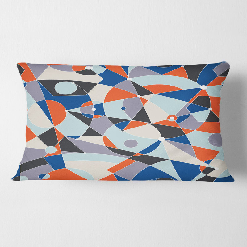 Coussin Retro Geometric Grid IV - Mid-Century
