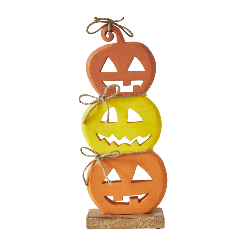 Jack O' Lantern Stack Decor 16.75x7x2.25