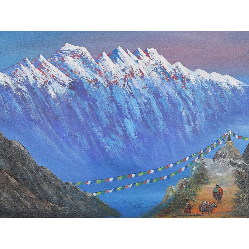 Mont Everest, peinture | Peinture à l'huile sur toile