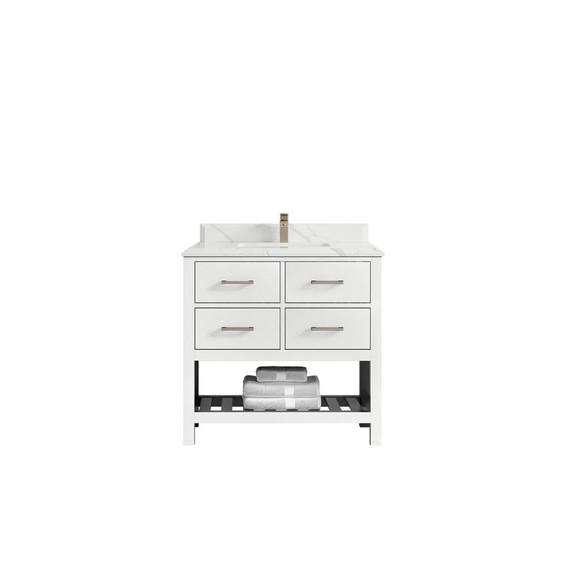 Ensemble de meuble-lavabo simple 36 po Aberdeen, Calacatta Laza