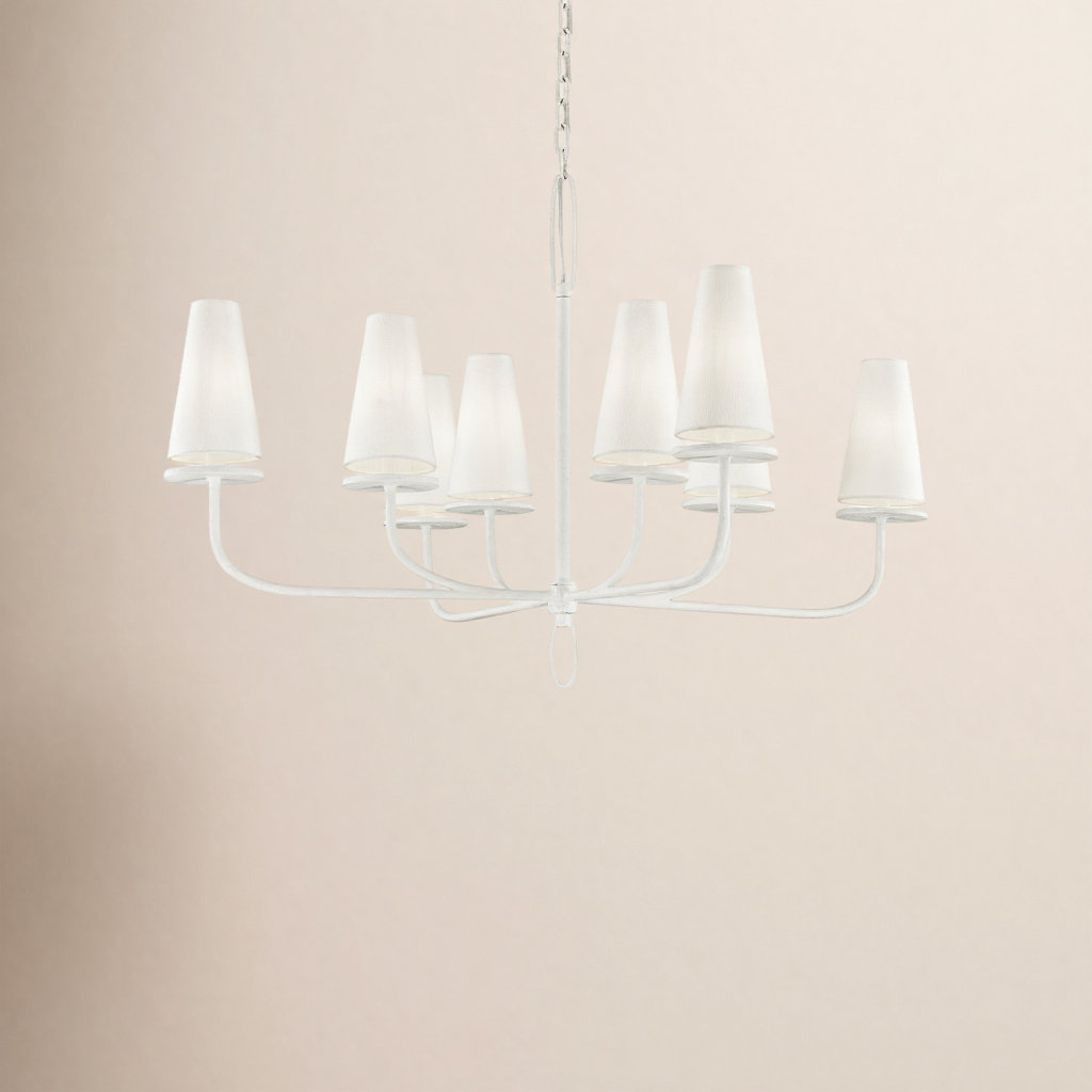 Walling 8 - Light Dimmable Chandelier, Gesso White