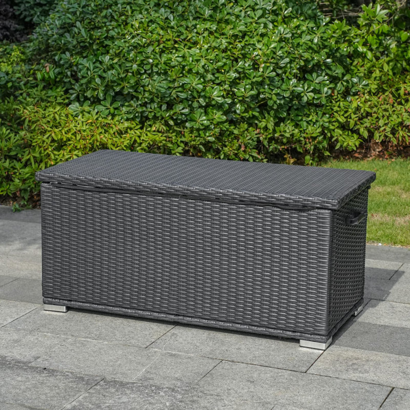 Coffre de terrasse résistant à l'eau 75 gallons, Noir