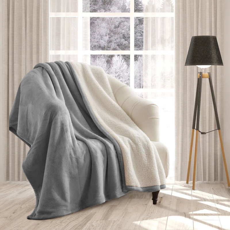 Couverture en molleton ultra doux Sherpa - réversible, chaude et moelleuse - lavable à la machine, Rose