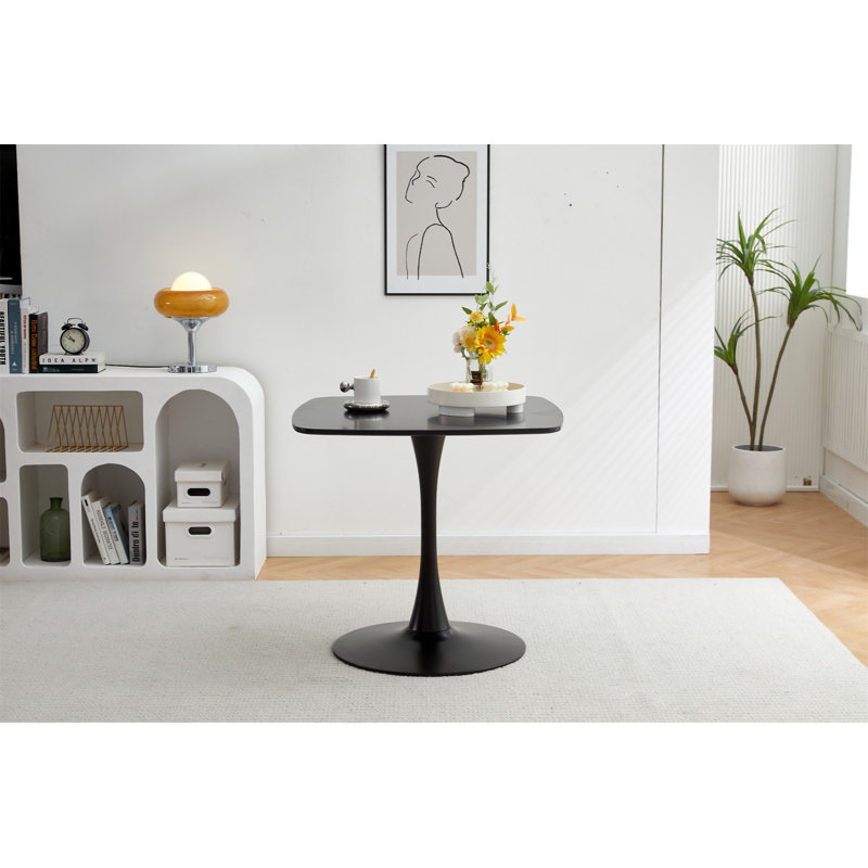Table de salle à manger 23,62 ", Noir, H 28,93 po x l 23,62 po x P 23,62 po, Noir
