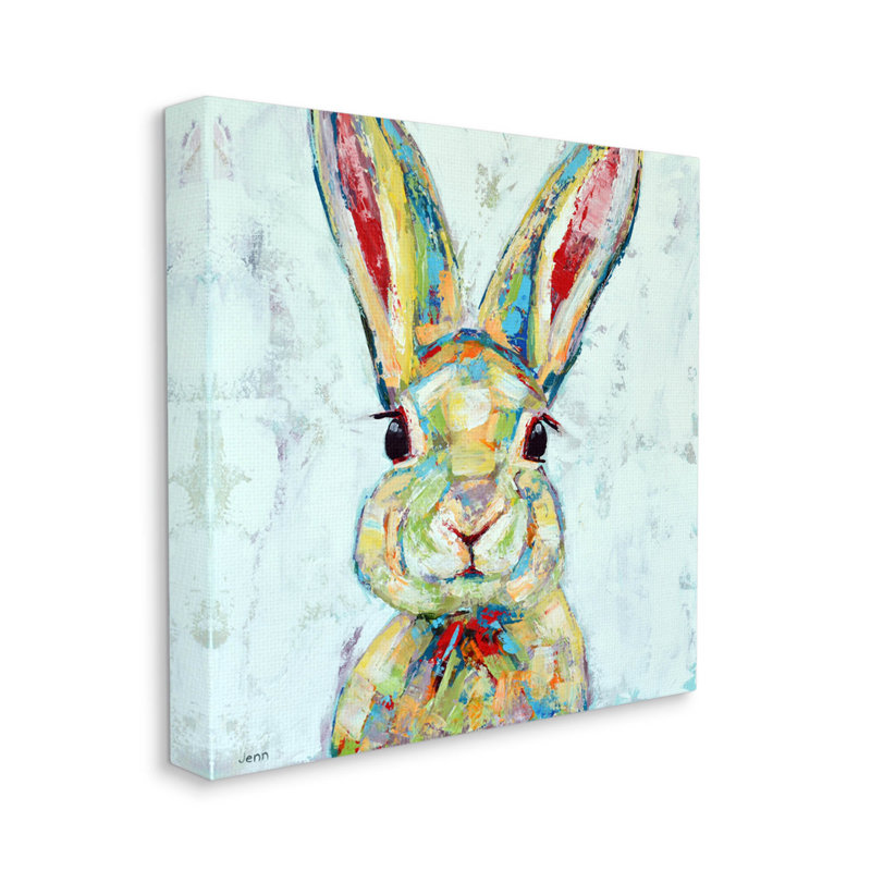 «Bunny Wildlife Modern Portrait» par Jen Seeley, H 17 po x l 17 po x P 1,5 po