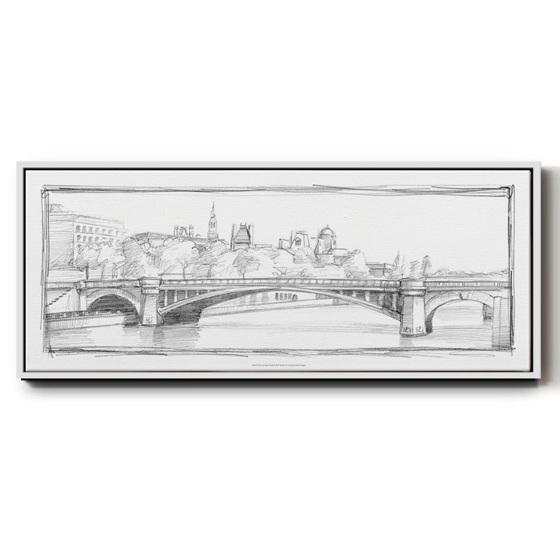 Pont de Notre Dame- Framed Canvas, 24" H x 60" W