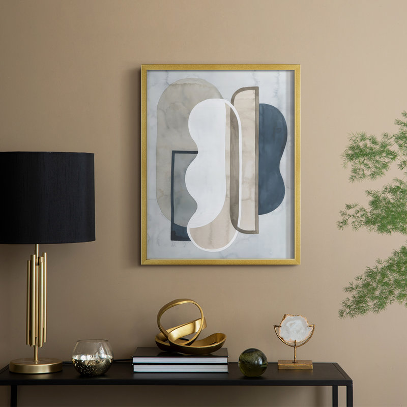 Shapes and Shadows II, reproduction encadrée - bois massif, H 21 po x l 17 po, Doré