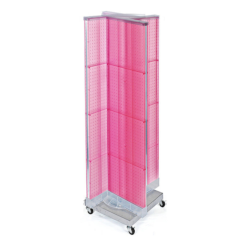 Présentoir de plancher en pin sur une base pivotante à roulettes. Support à roulettes. Taille du panneau: l 16 po x H 60 po