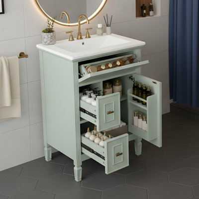 24" Freestanding Bathroom Vanity With Sink