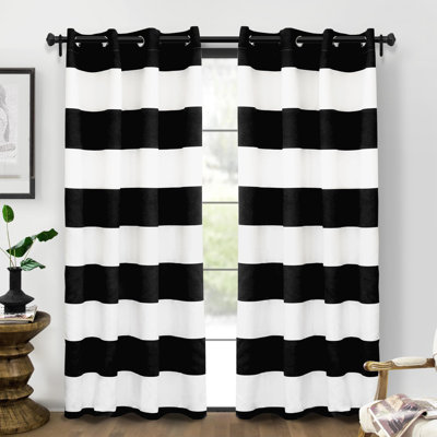 Eastcote Striped Room Darkening Grommet Curtains