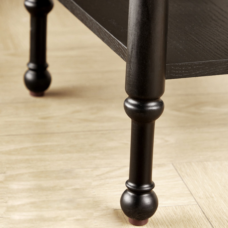 Black Rectangular Solid Wood Media Players