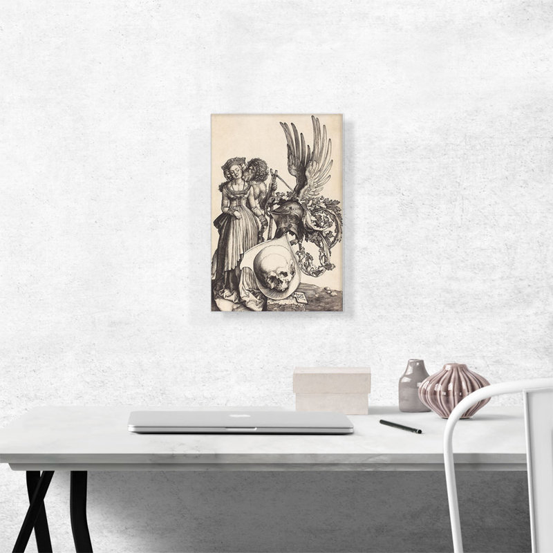 «Armoiries avec crâne 1503» par Albrecht Dürer - reproduction d'art sur toile tendue, H 18 po x l 12 po x P 0,75 po