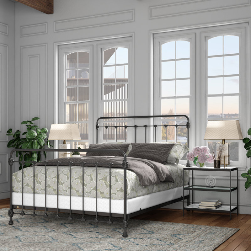 160 Picket Fence Bed | Complete Standard, California King, Gunmetal