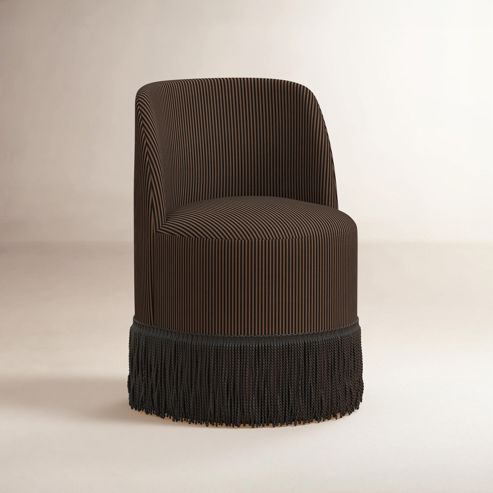 20 H Dining Chair, Prep Stripe Mocha Black