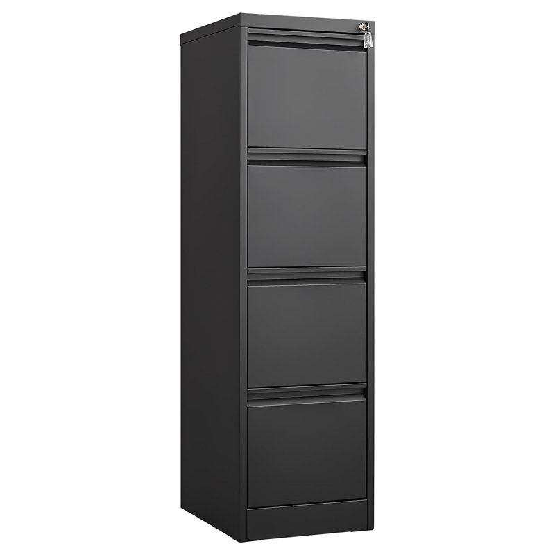 4 Drawer File Cabinet, Black