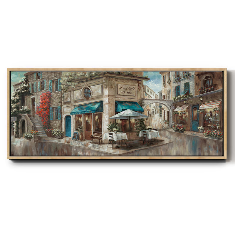 Corner Café- Framed Canvas, 20" H x 50" W