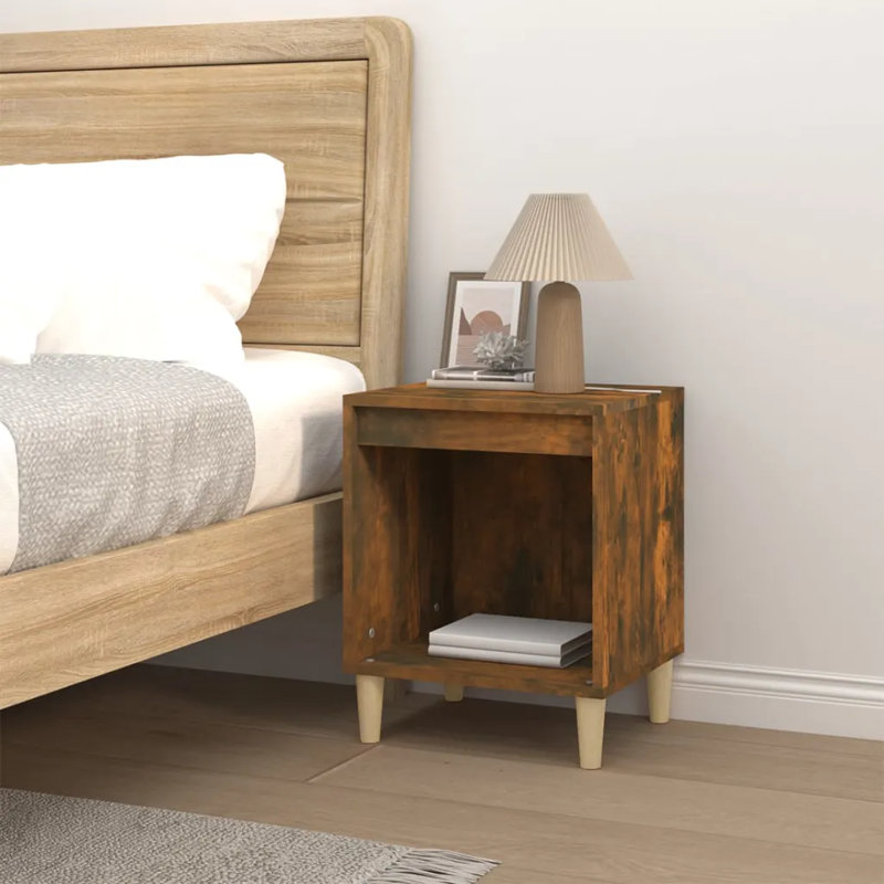 Foreman 40 cm W Bedside Table, Dark Brown, Individual
