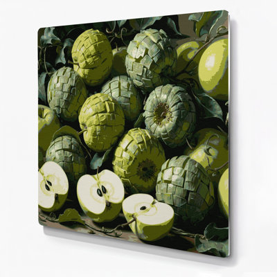 Fruit Wild Custard Apple Green Metal Wall Art