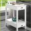 Table d'appoint blanche avec rangement USB