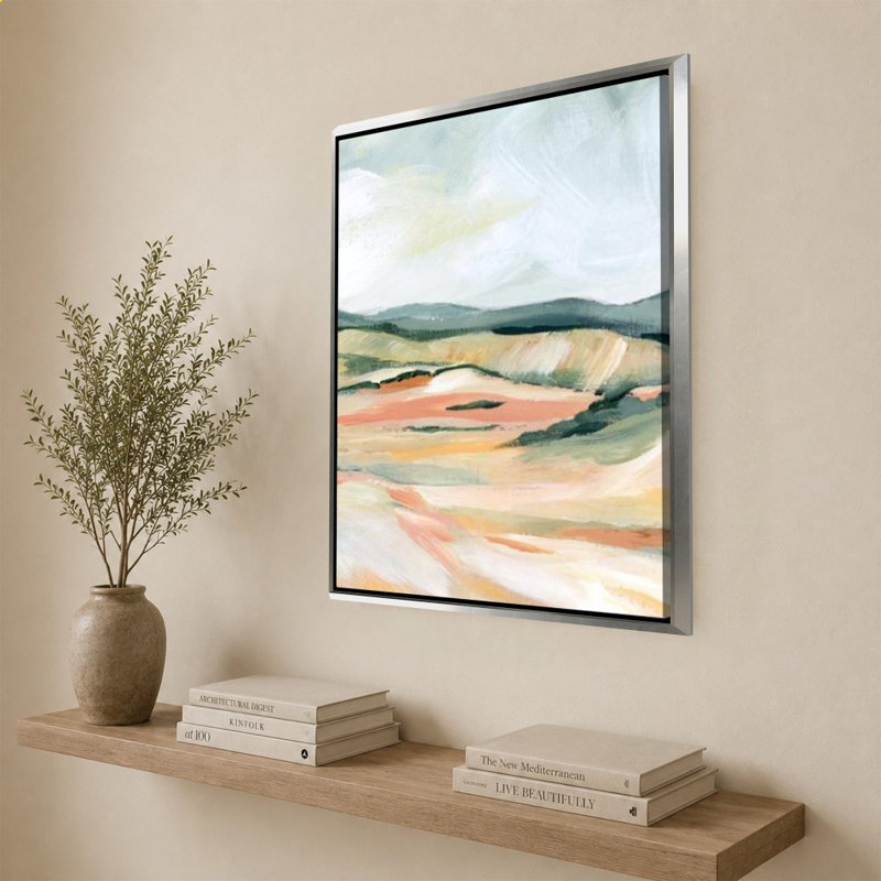 «Vermillion Landscape III» par Katrina Pete - impression sur toile, 44" H x 34" W, Silver