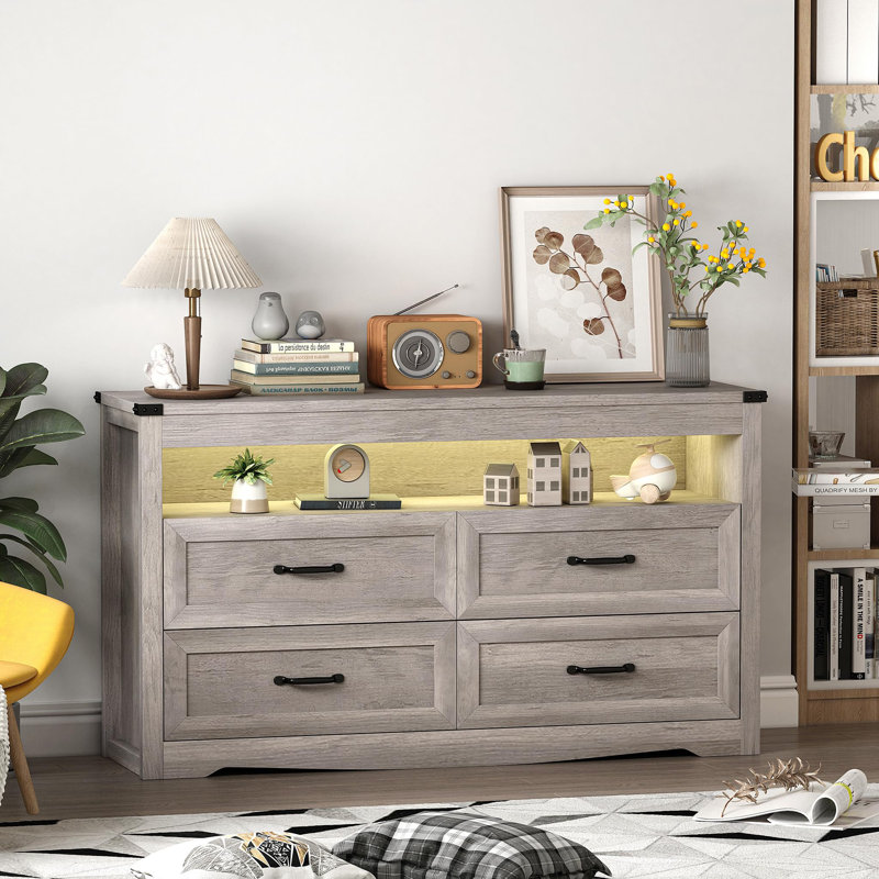 Tatyona 4 - Drawer Dresser, Gray
