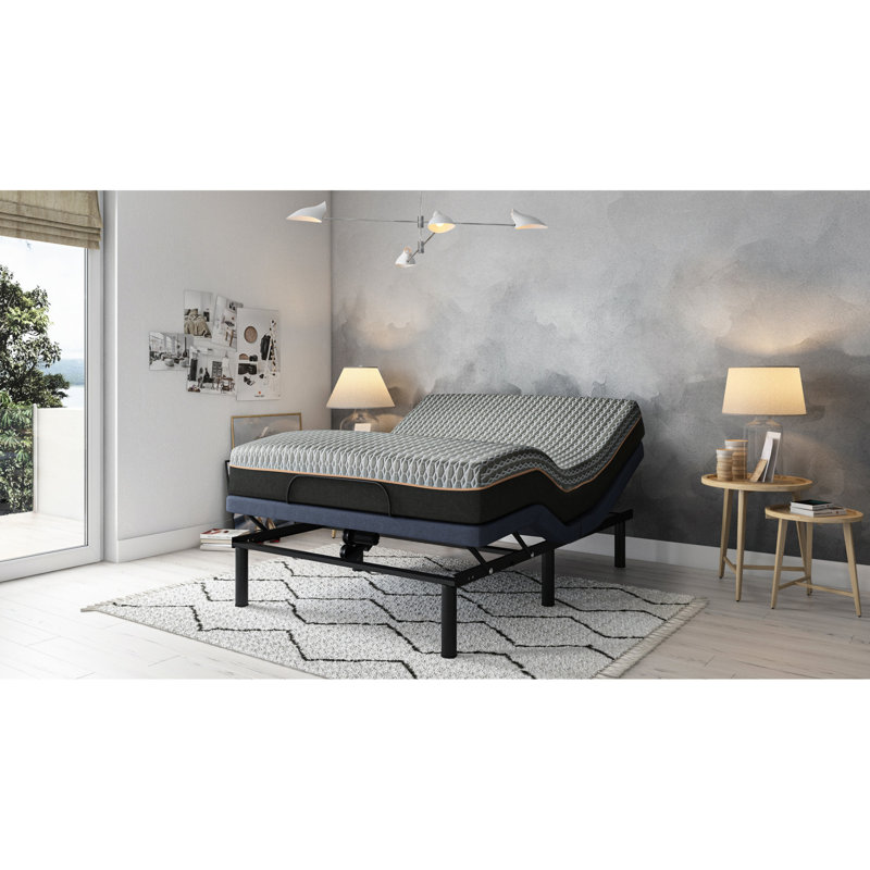 Os3 Adjustable Bed Base: Head/foot Position Adjustments, 3 Vibration Massages, 850 Lbs Max Load, Blue King Base With Alterations, Vibrations, Weight Capacity,