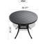 Table de patio en aluminium coulé avec cadre noir, 39,58 po, haute température, sièges confortables, table de parasol à trous de 39,58 po pour l'extérieur, cadre, aux éléments, confortable, design peu encombrant