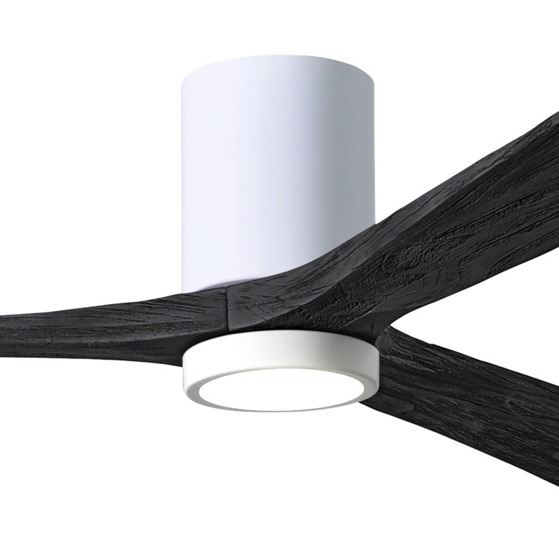 Irene LED Ceiling Fan, Gloss White, Matte Black, 60"