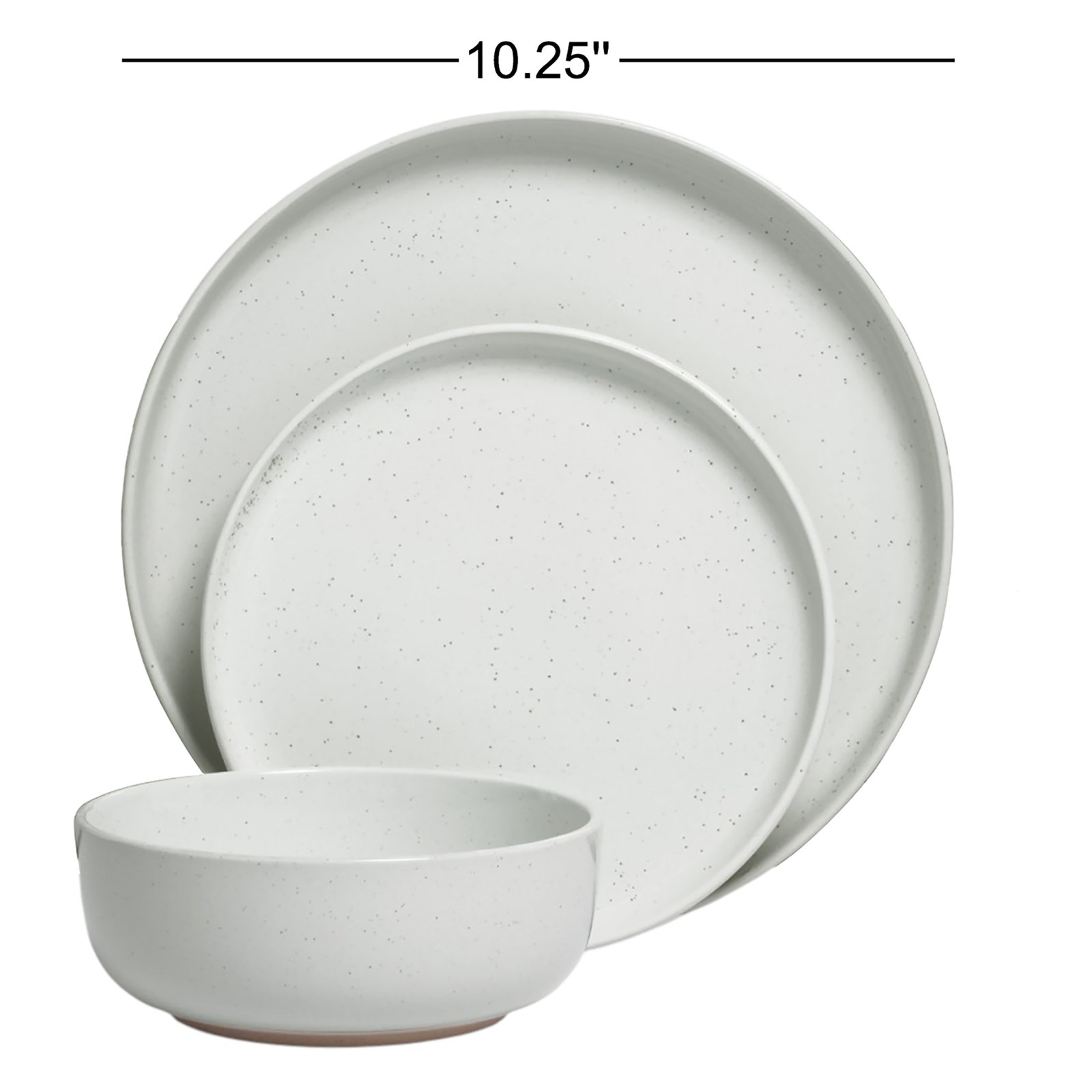 Famiware 24 Piece Stoneware Dinnerware Set - Service for 8, White